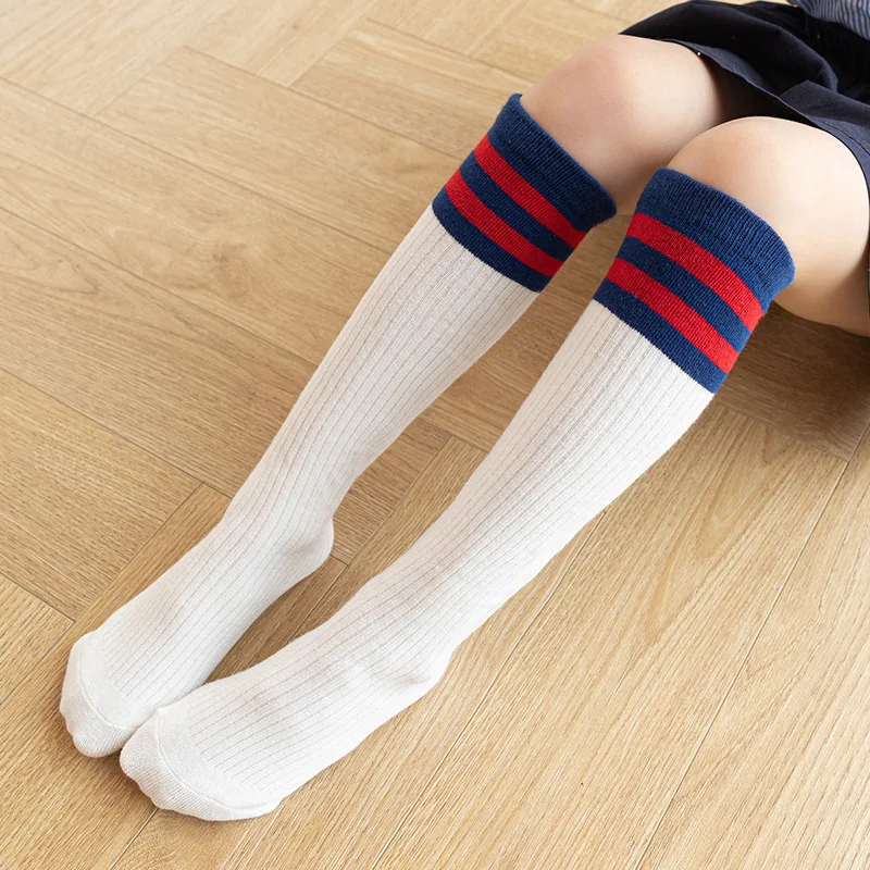 Spring Autumn Children Knee Socks Cotton Boy Girl Baby Fashion Stripe Golf Sock For Summer 1-10 Year Kids Student Football Socks