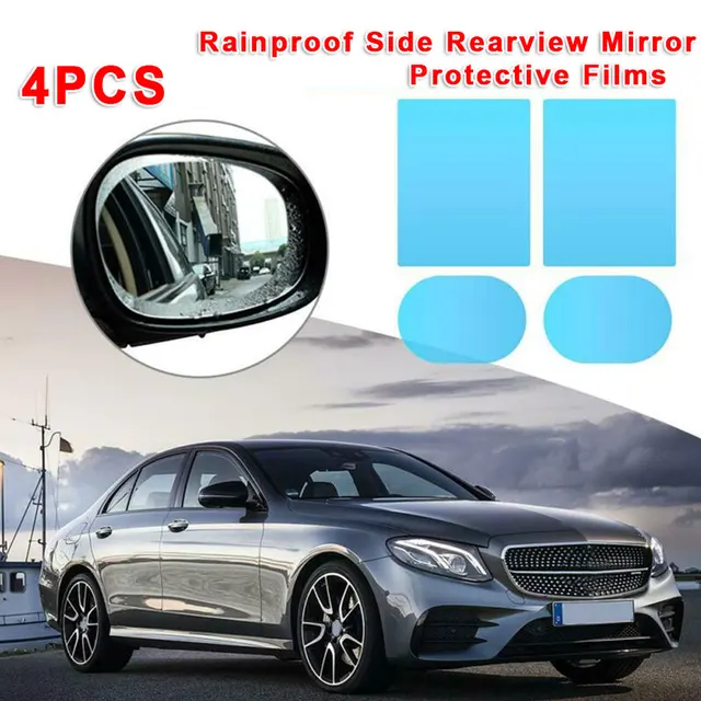 2/4Pc Window Film Car Rear Mirror Protective Film Clear Rainproof Protective Anti-glare Clear Soft Anti Fog Film Car Accessories 2