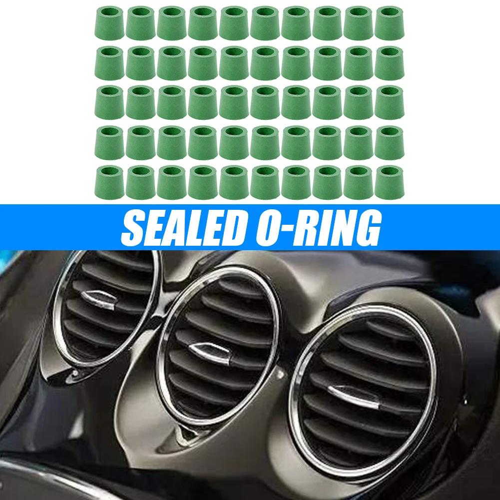 A/C 1/4 Sealing O-ring Rubber Gasket 50pcs Charging Hose Manifold Repair Green for Caring Personal Cars Accessories