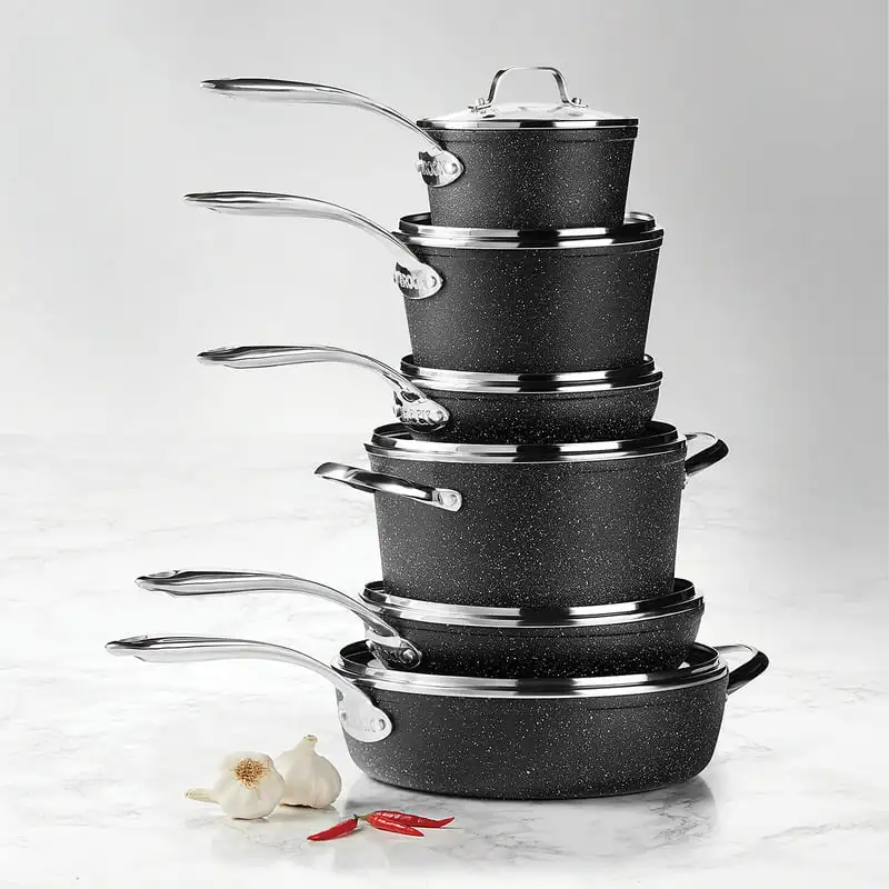 Starfrit The Rock Essential 10 Piece Non-Stick Cookware Set, Black -  AliExpress