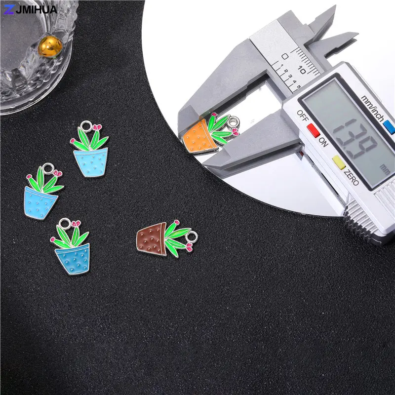 15 stücke Emaille Charms Verschiedene Bunten Kaktus Anhänger Charme Für Schmuck Machen Lieferungen DIY Ohrringe Armbänder Zubehör – Detail 6