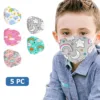 5pcs N-95 Children'S Rainbow Printed Outdoor Prevention Fish Mask Face  Cubre Bocas Desechables Disposable Mouths Covers 3