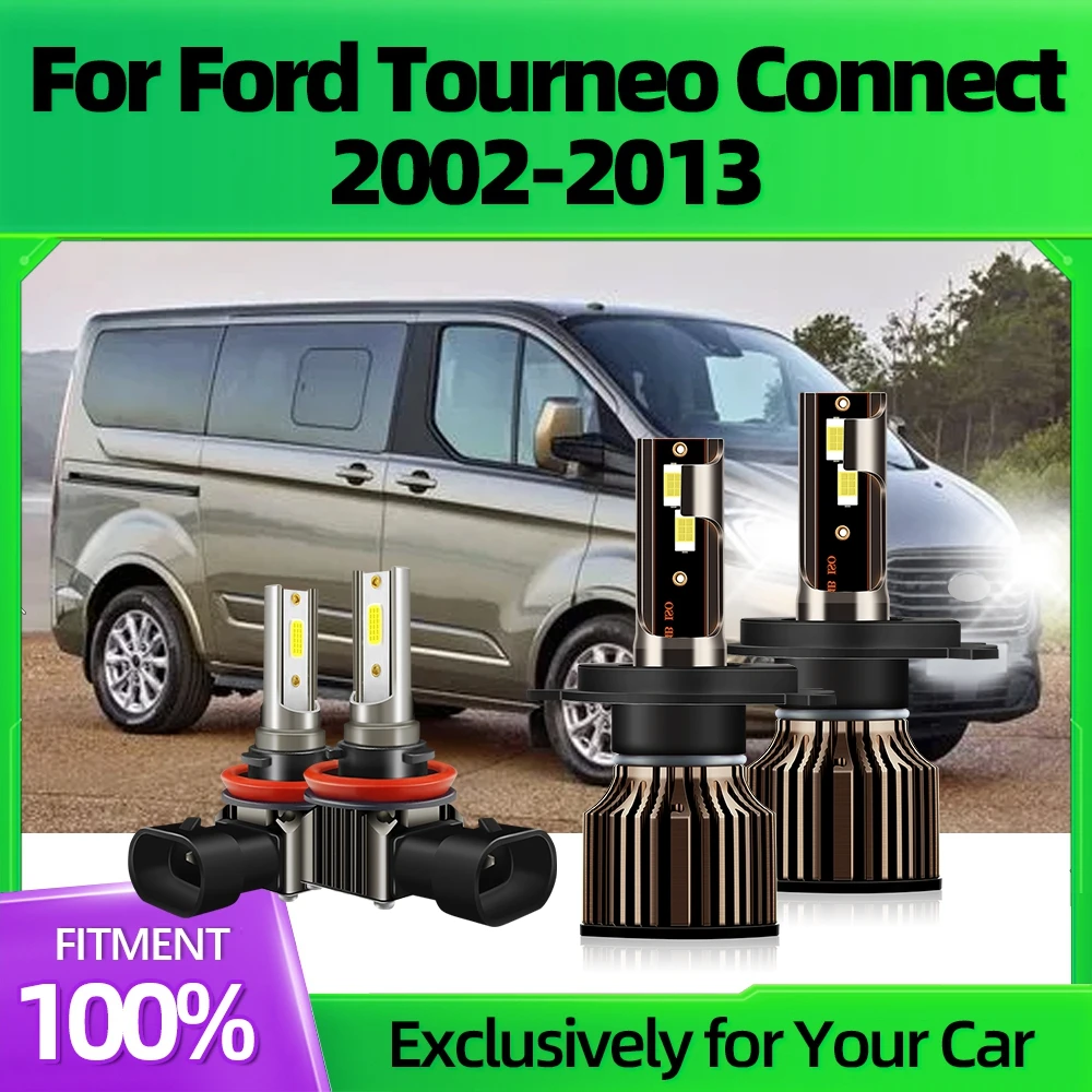 

H4/HB2/9003 Canbus LED Headlight Bulb Ultra-White Fog Lights High&Low Beam 50000Hrs Lifespan For Ford Tourneo Connect 2002-2013