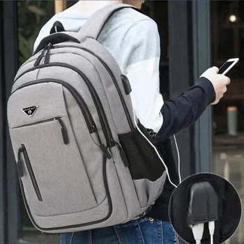 Large Capacity Backpack Men Laptop Backpacks 15.6 Oxford Black Solid High School Bags Teen College Boy Gril Student Backpack 1