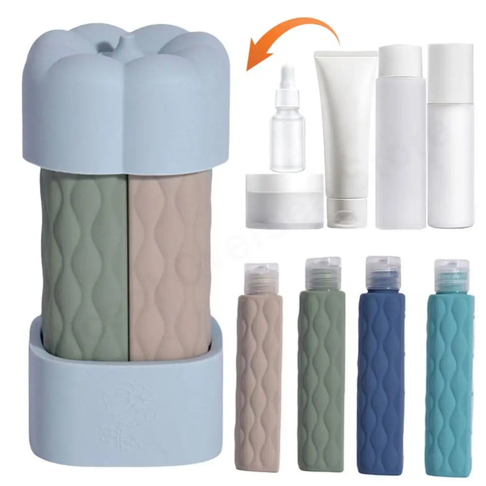 Silicone Travel Bottles Set BPA Free Leak Proof Refillable