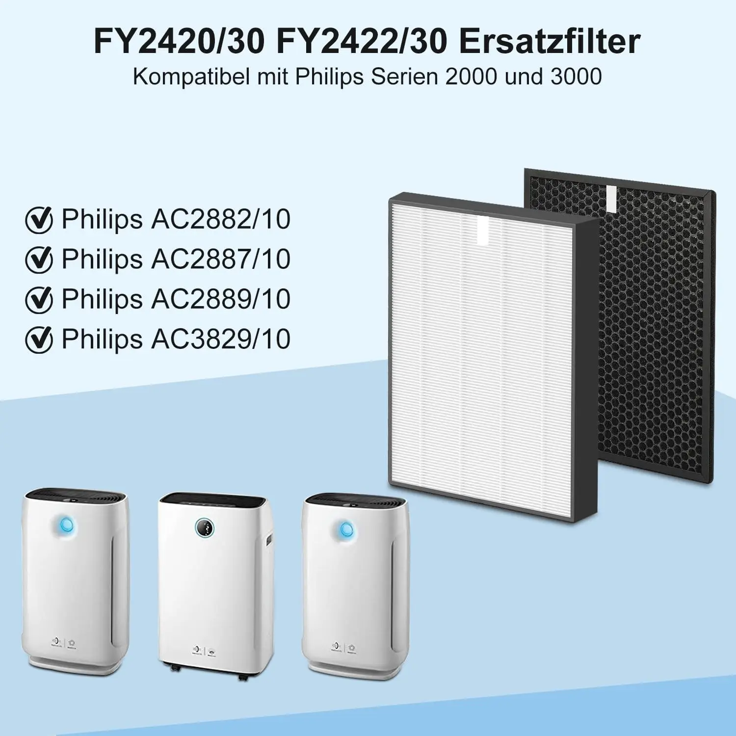 Supremery Kit de filtres de rechange compatible avec Philips AC2889