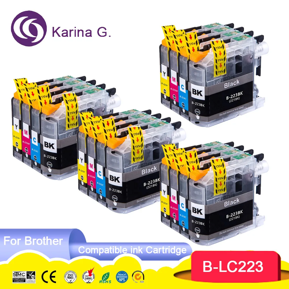 

Compatible For Brother LC223 (LC221) printer cartridges Suit For Brother MFC-J4420DW J4620DW J4625DW J5320DW J5620DW EU Market