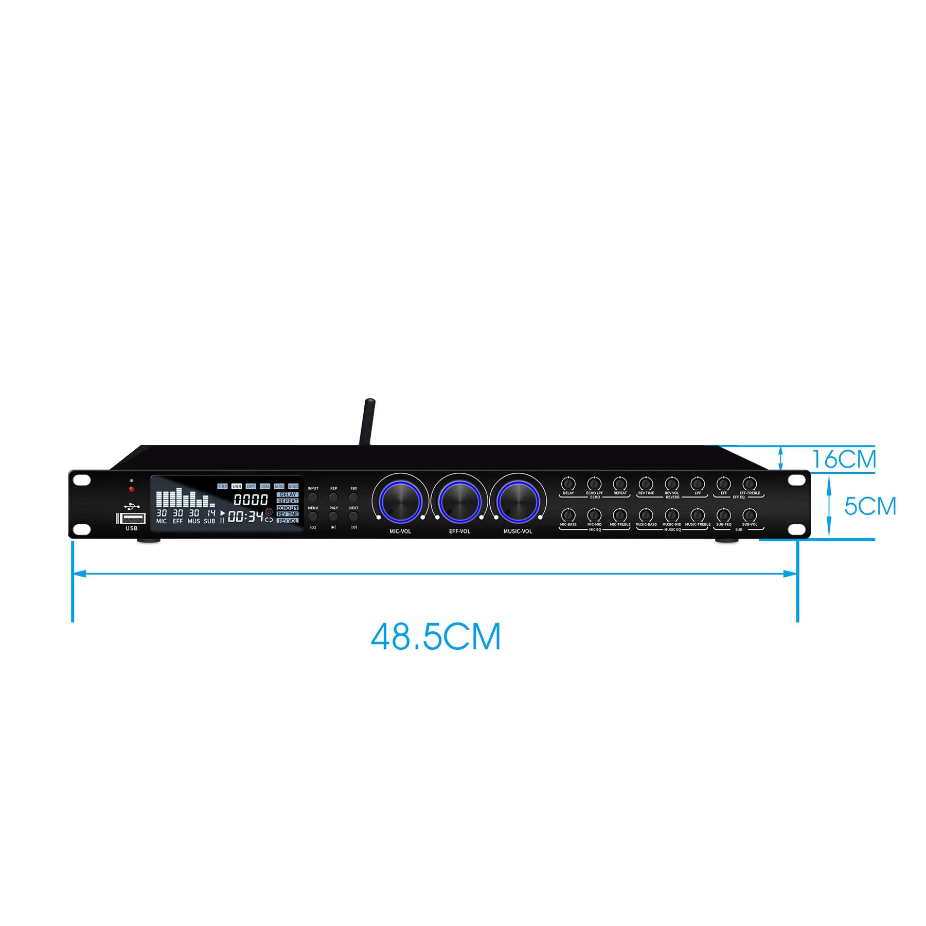 2024 FX50 노래방 사전 효과 KTV 전문 오디오 에코 효과 프로세서, DSP..