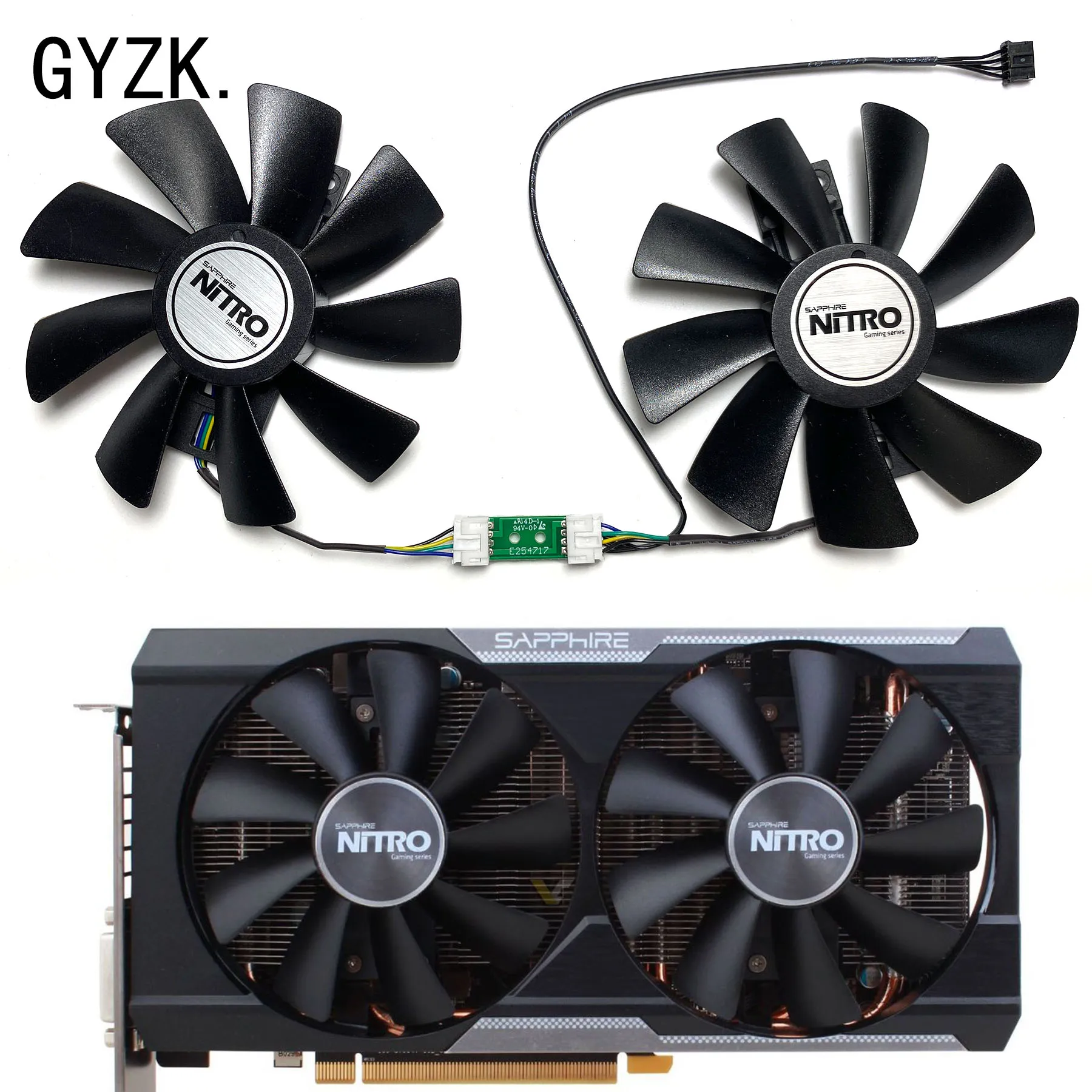 Nova Substituição Placa Gráfica Ventilador para Sapphire Radeon r9 380 380x Nitro Ga8b2u