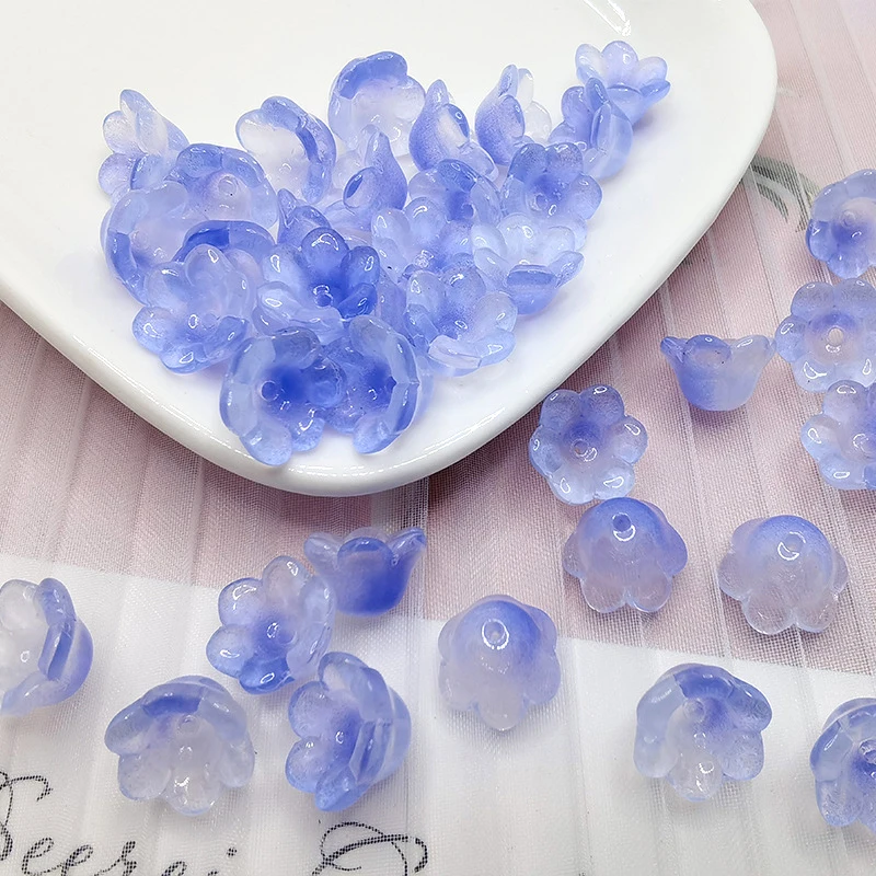 30 teile/los Bunte Blume Lampwork Perlen Trompete Blume Form Glas Perlen Für Schmuck Machen Haarnadel Handgemachte DIY Zubehör – Detail 13