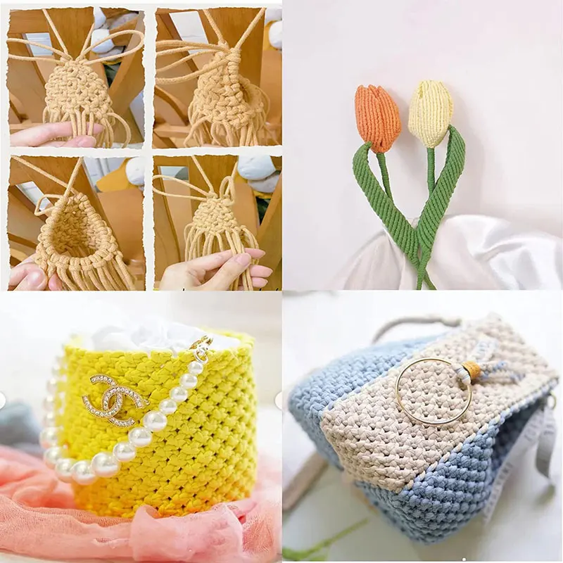 100Meter/Roll Cotton Rope Macrame Cord Colorful Twisted Braided Natural Cotton Cord Handmade DIY Crafts Home Textile Decor 2mm