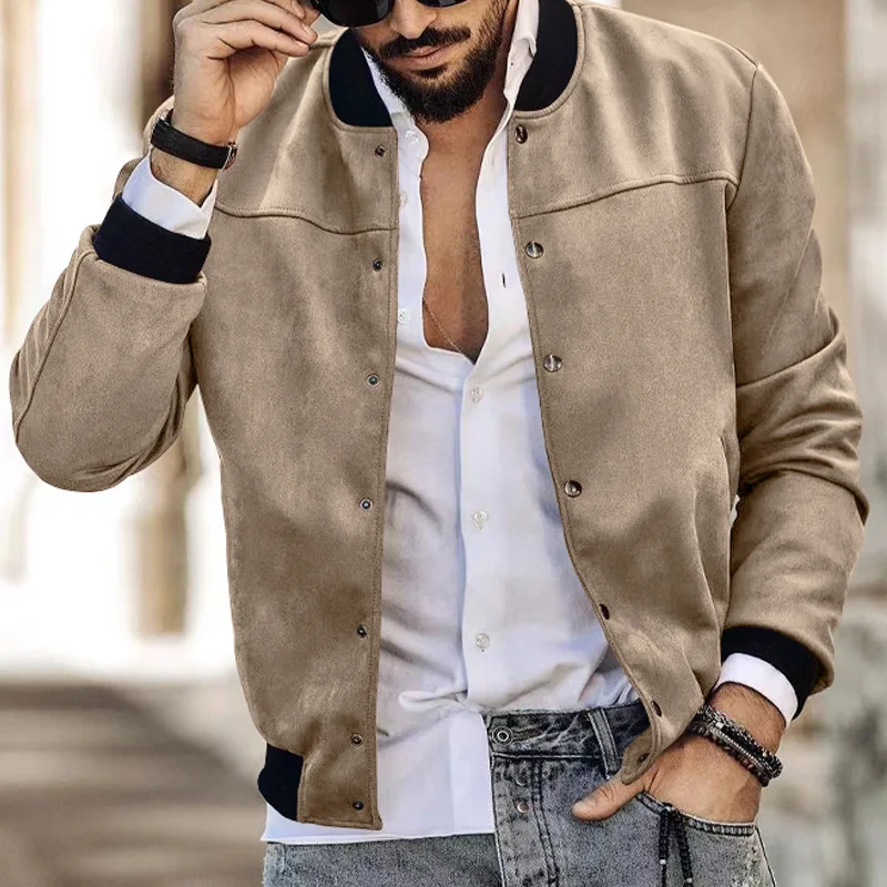 Fashion Men's Jacket Spring Autumn Clothing Solid Classic Casual Pocket Desgin Outerwear Coat High Quality Male Streetwear