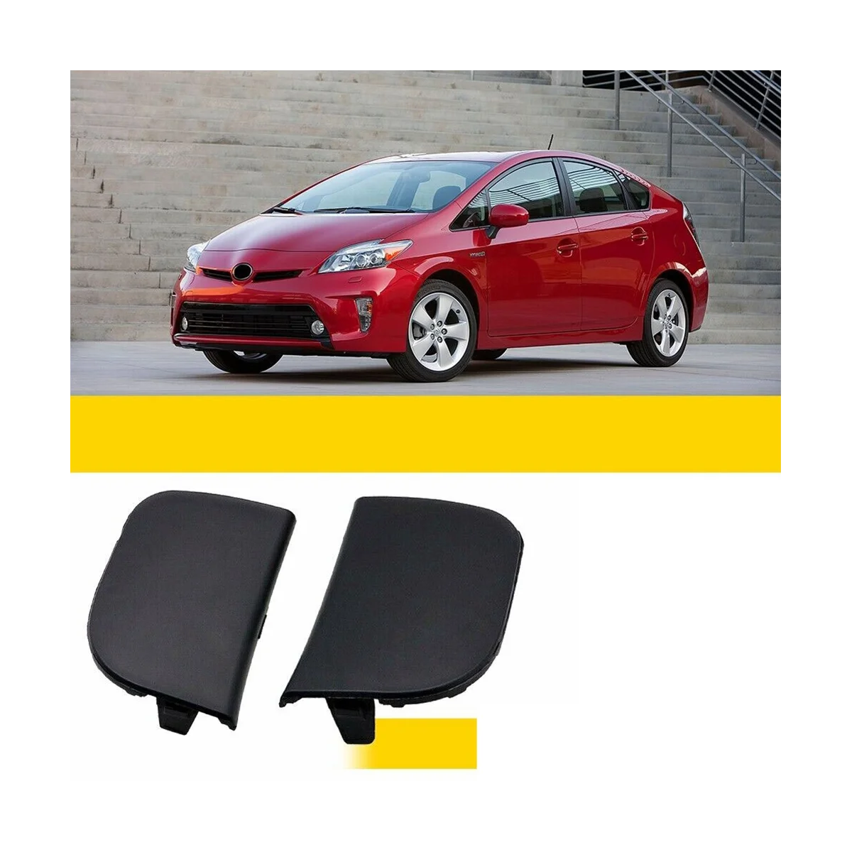 1 Pair Car Front Bumper Left+Right Side Hole Cover for Toyota Prius 2013 2014 2015 Trailer Cover 52128-47903