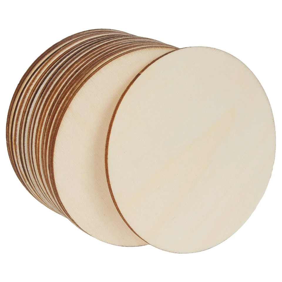 42 Pack Unfinished Wood Circles - 12 Inch Round Wood Plaques For DIY Crafts, Painting, With Twine For Door Hangers