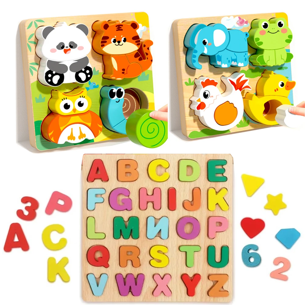 Educational Learning Toy Alphabet Educational Toys Wooden Puzzles For Kids 3 Year abc Letters Preschool Gift