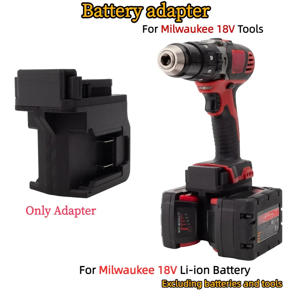 2-in-1-Adapter für Milwaukee 18 V Li-Ionen-Akku für Milwaukee 18 V Elektrowerkzeuge, Dual-Akku-Konverter, Steigerung der Arbeitsstunden