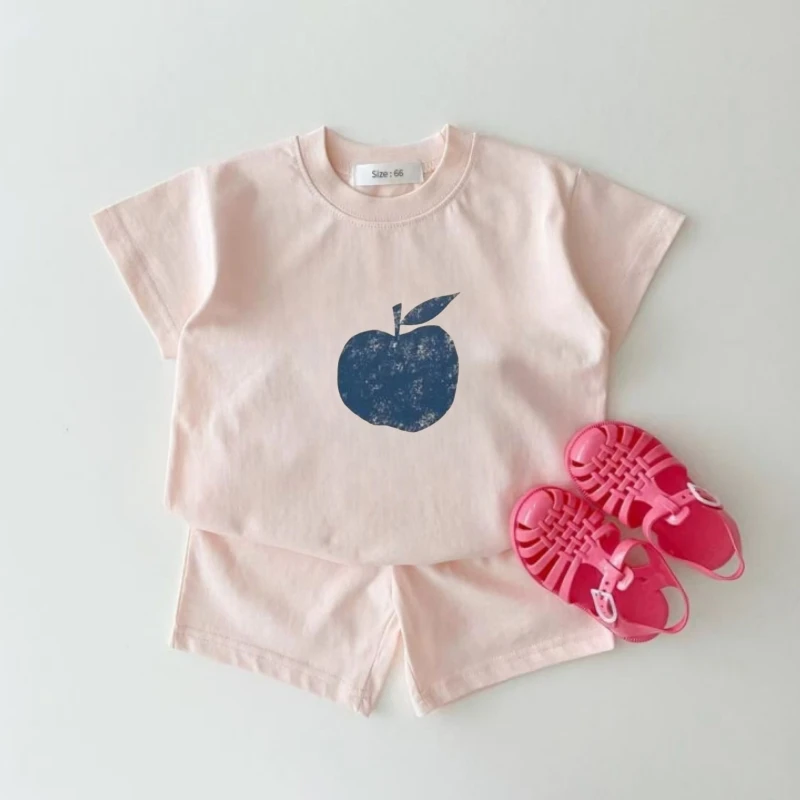 Summer Baby Boy Cotton Clothes Set Kid Girls Fruit Printed T-shirts and Shorts 2 Pieces Suit Children Short Sleeve Tracksuits