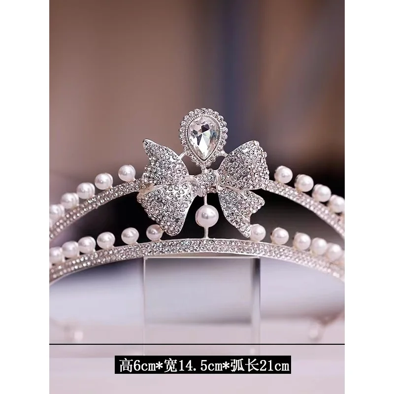 Hair Crown Alloy Rhinestone Pearl Crown Headdress Bridal Birthday wedding accessories tiara H823