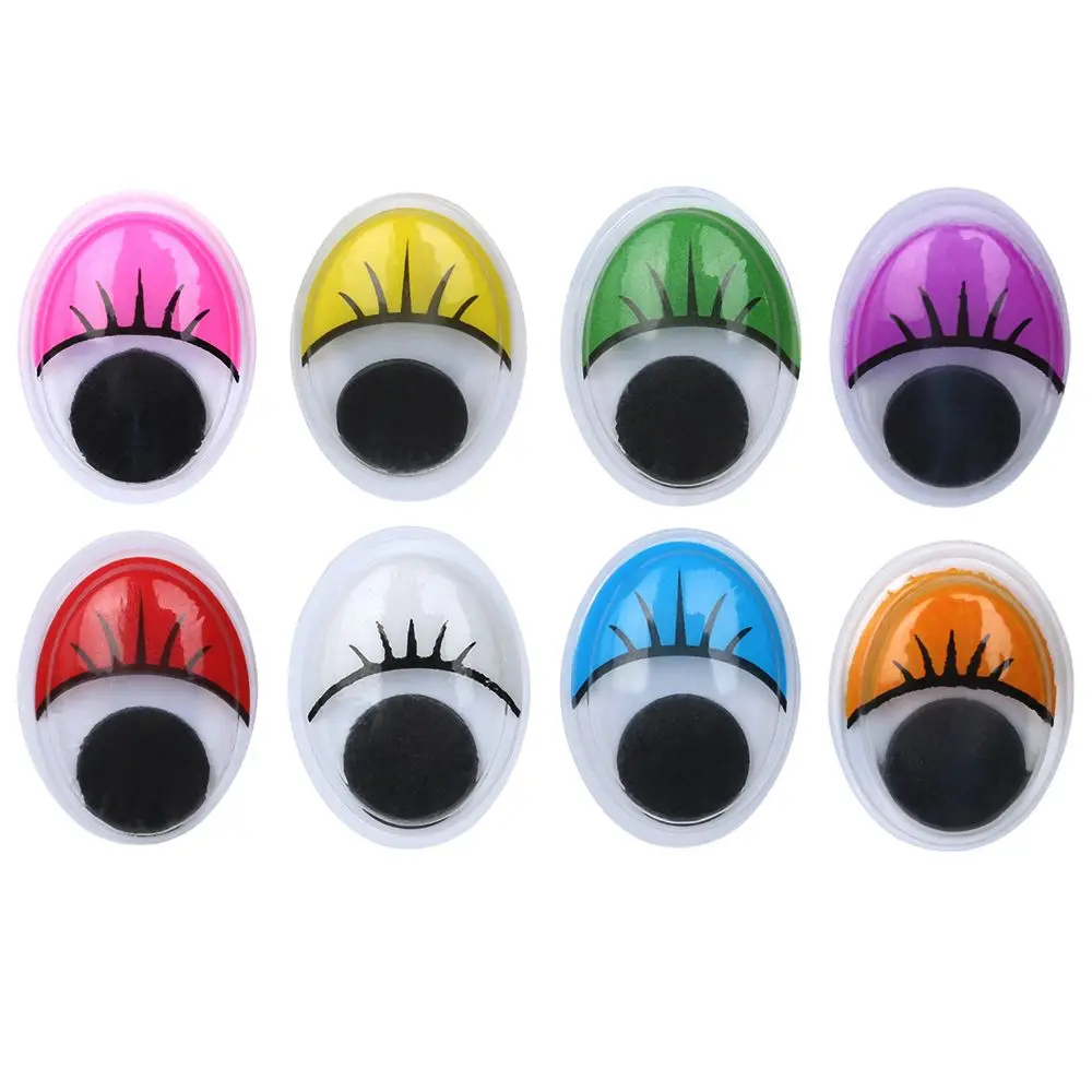 Colorful Oval  Parts   DIY Dolls Materials Wiggling Moving Eyes 3D Dolls Accessories  Panda Eye