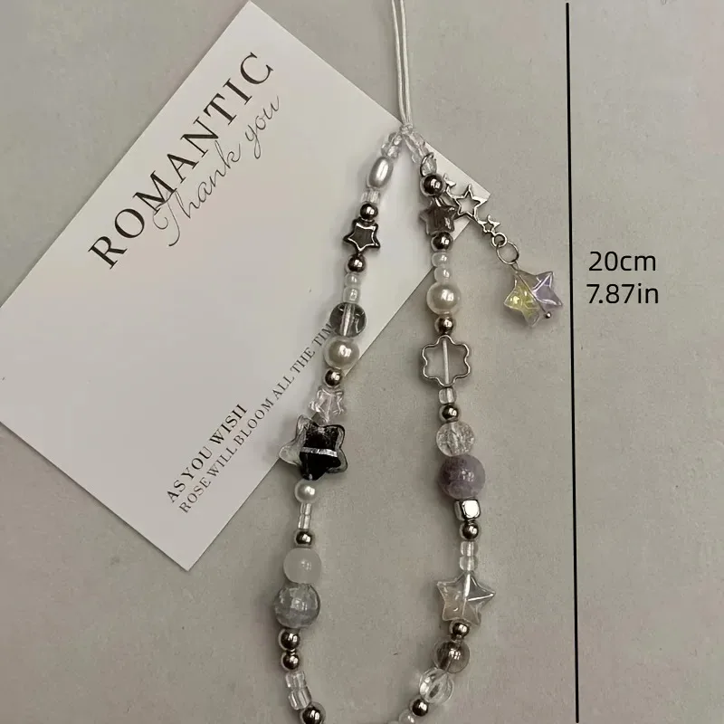 Star Charm Flower Bead Trendy Phone Strap and Bracelet