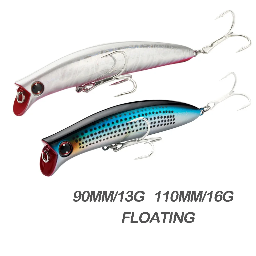 

Fangbait Minnow Lure 90mm/110mm Saltwater Fishing Floating Lures Minnow Popper Artificial Bait Shallow Sea Wobblers Seabass