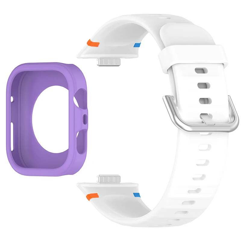 Protective Soft Case with Silicone Sports Strap for Smartwatch Fitness Bands