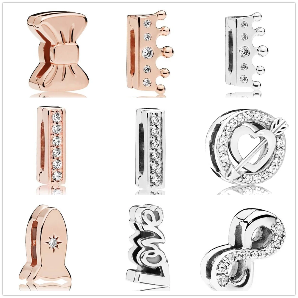 925 Silver Bracelets Accessories Clip Charm fit Pandora Reflections charms silver 925 beads Bracelets DIY Jewelry sterling silver jewelry