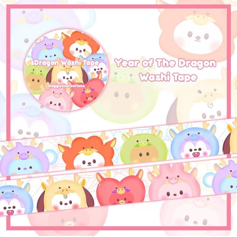 KPOP Korean Ins Cute Animals Washi Tape Hand Account Decorative Tape Collage Planner DIY School Stationary Stickers 3