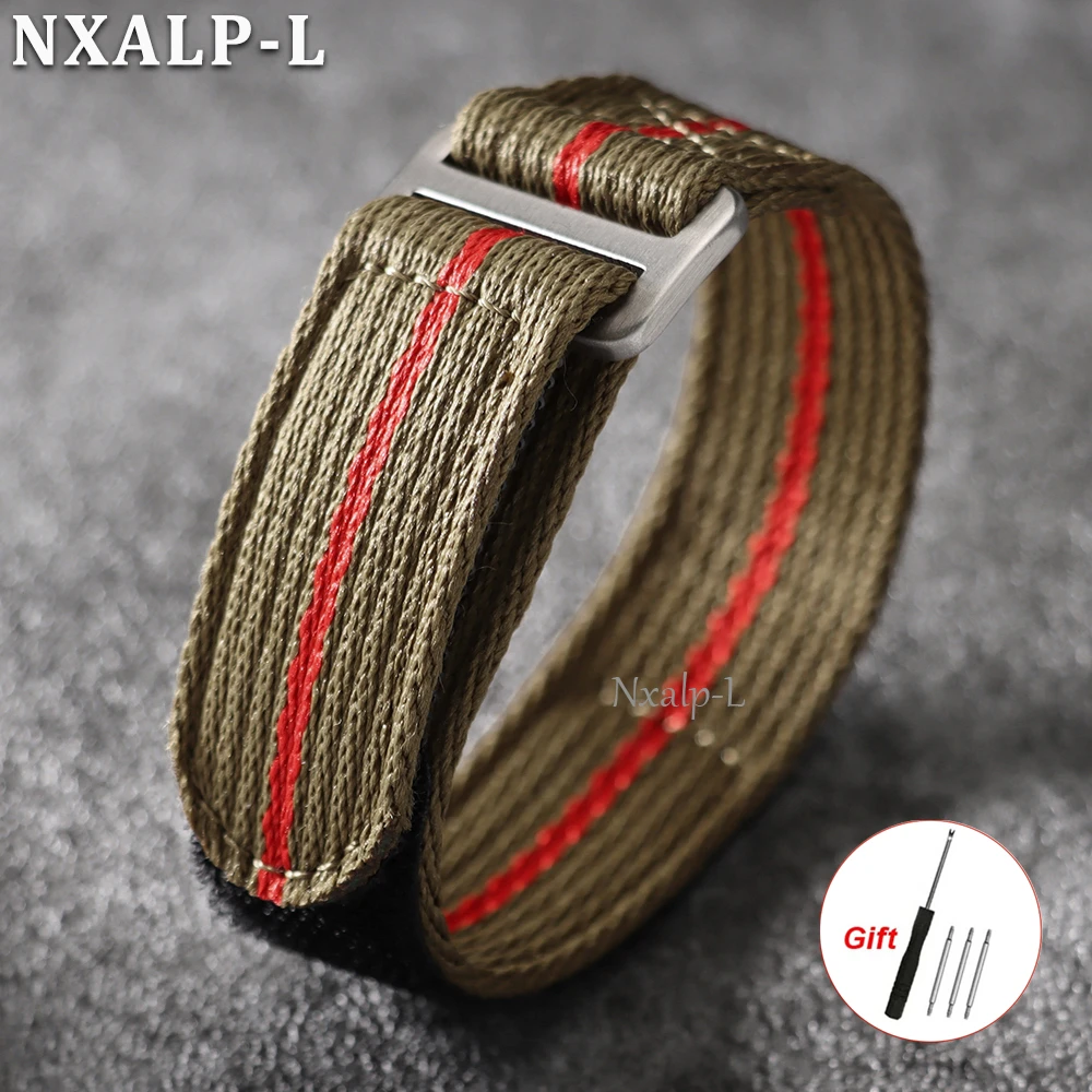Durable Nylon Military-Style Waterproof Watch Band with Hook and Loop Fastener