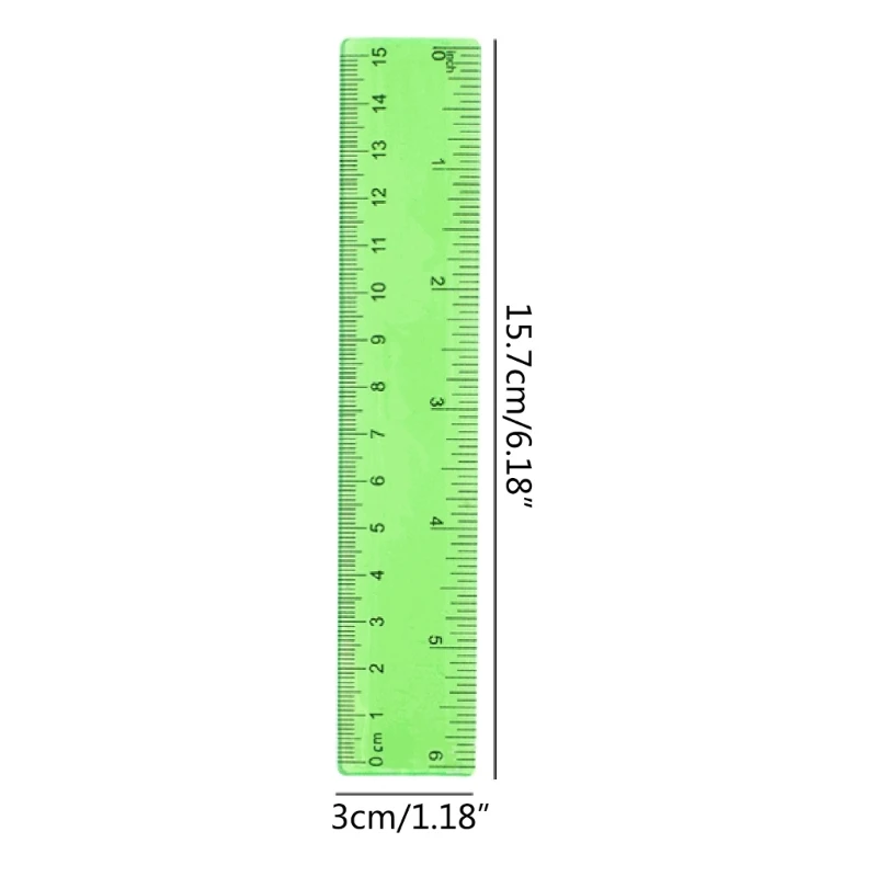 Ruler Set 8Pcs Metric Bulk Rulers With Inches and Centimeters Kids Plastic Ruler for School