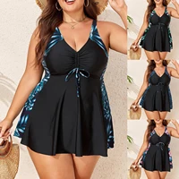 Plus Size Women's Two-piece Swimsuit, Conservative Split Skirt Swimsuits (Suspender Swimsuit + Low-Rise Triangle Underwear) - Image 6