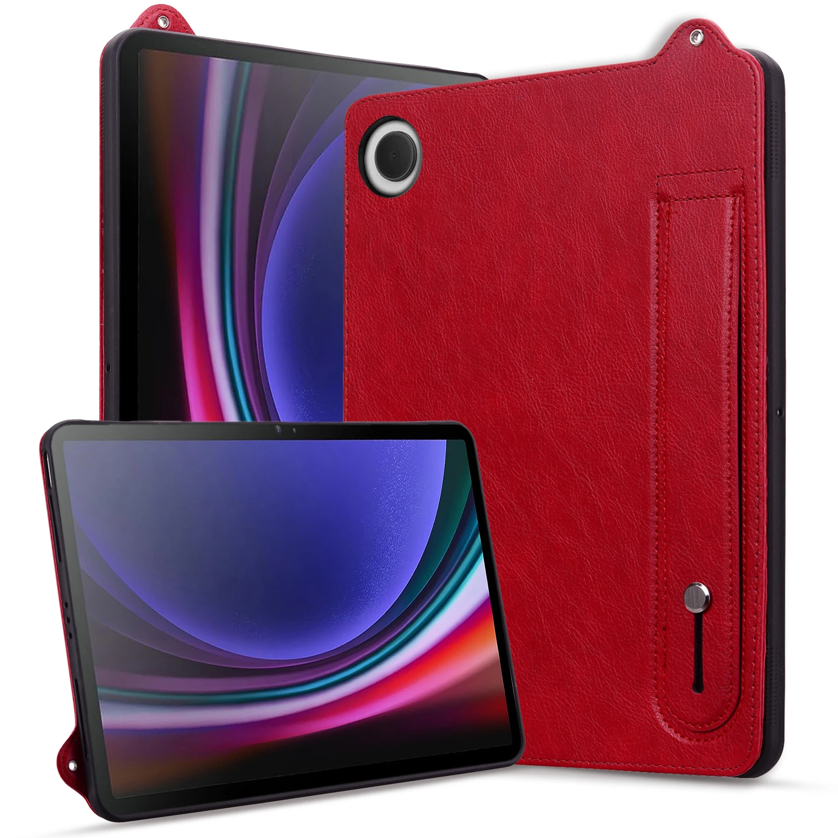 Premium PU Leather Soft Tablet Cover with Hand Strap