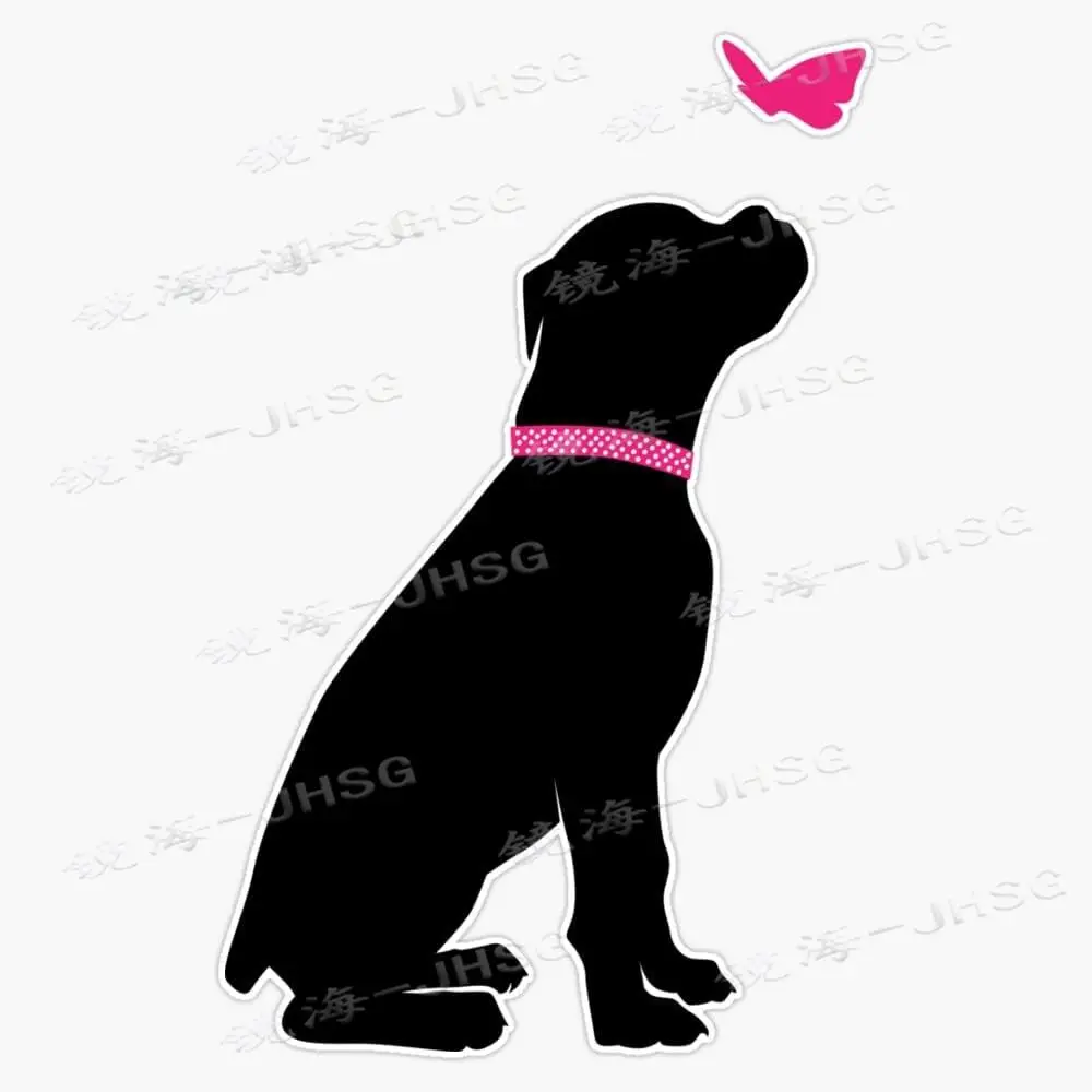 

Boxer Dog and Butterfly Vinyl Sticker - Laptop Sticker - Waterproof Sun Protection PVC