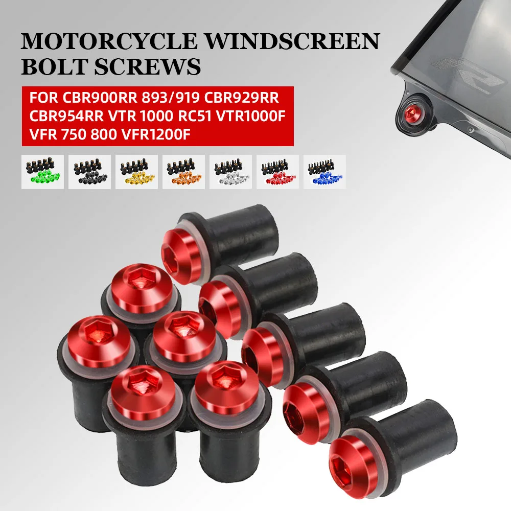 

For Honda CBR900RR 893/919 CBR900RR CBR929RR CBR954RR VTR 1000 RC51 VTR1000F VFR 750 800 VFR1200F Windscreen Bolts Screws Set