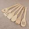 Wooden Cooking Utensil Set Bamboo Kitchen Spatula Spoons Tools Long Handle Honey Coffee Milk Teaspoon Spice Condiment Scoops 4