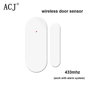 ACJ 433MHz Wireless Door Sensor Magnetic Switch Window Detector For Home Smart Alarm System Low Power Consumption EV1527 Code 1