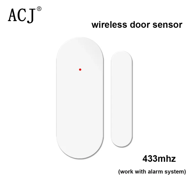 ACJ 433MHz Wireless Door Sensor Magnetic Switch Window Detector For Home Smart Alarm System Low Power Consumption EV1527 Code 1