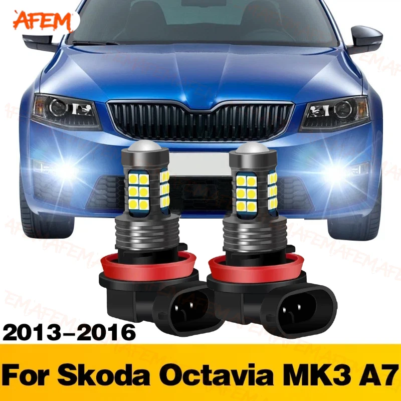 2개 LED 램프 자동차 전면 안개등 고휘도 백색광 SKODA Octavia M..