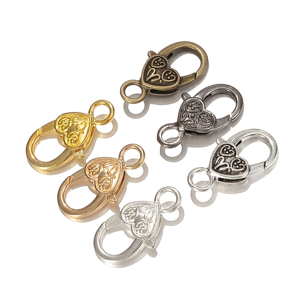 10PCS Heart Lobster Clasps for Jewelry Making DIY