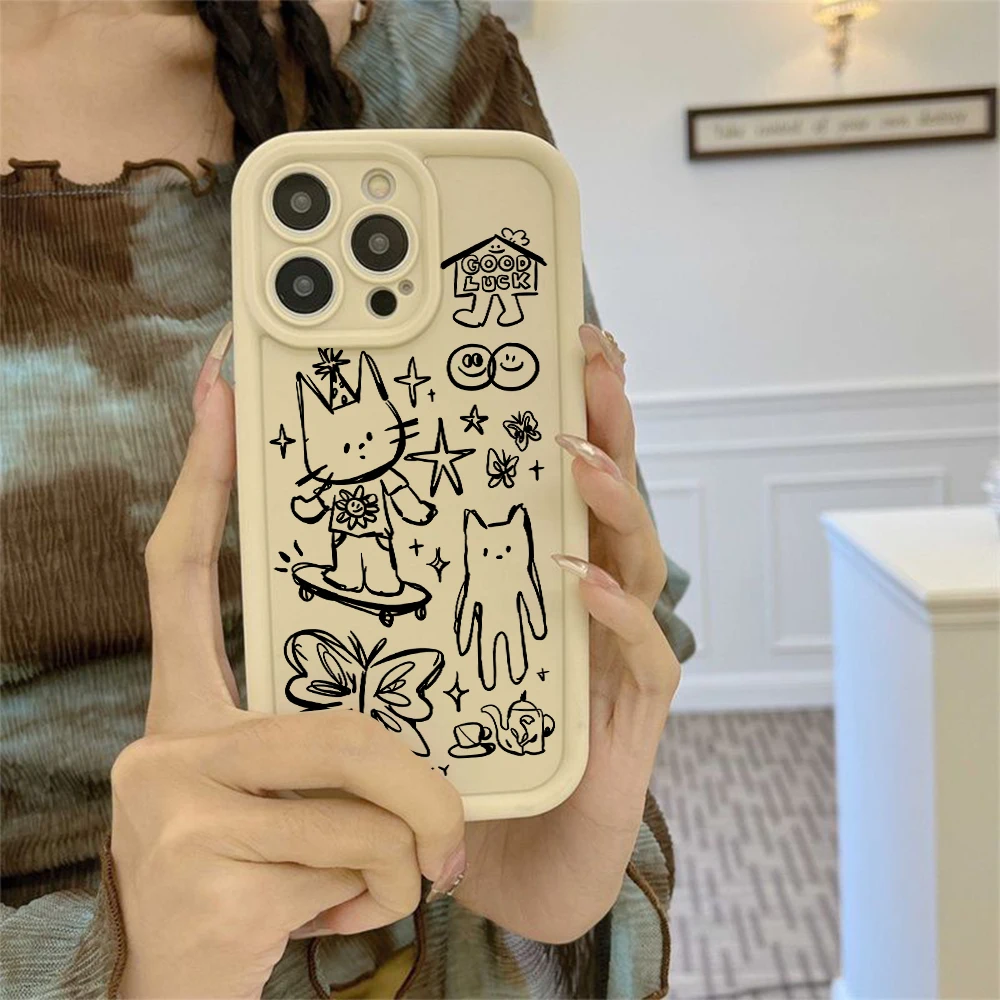 Adorable Kitten Sketch Cat Phone Case