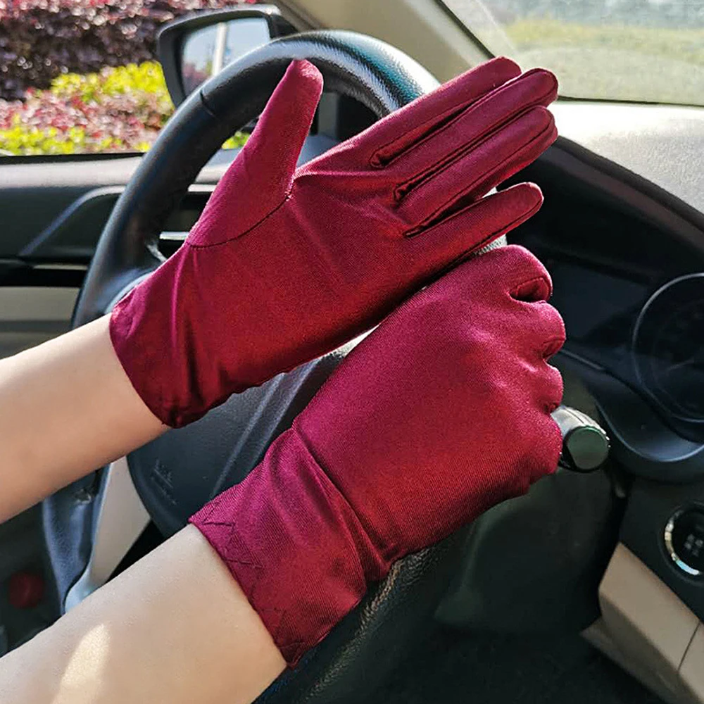 

Cycling Fashion Elastic Thin Spandex Summer Anti-UV Etiquette Gloves Driving Gloves Sun Protection