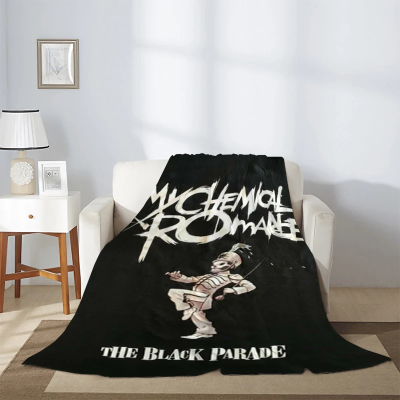 

My Chemical Romance Knee Blanket Sofa Winter Punk Band Fluffy Soft Blankets & Throws Microfiber Bedding Warm Fleece Nap Custom
