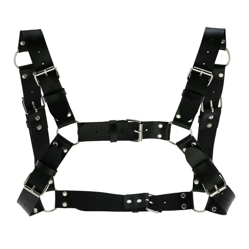 Leather Belt Mens Belt Decopunk Punk Gothic Chest Shoulder Strap Body Binding Belt Men and Women Leather Adjustable Belt Sling Safety Punk Gothic