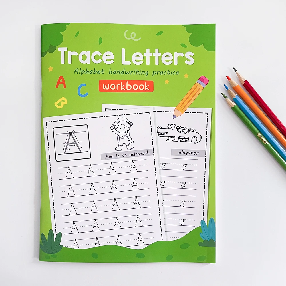 52Pages English 26 Letter Tracing Practice Book Copybook for Kid Children Learning Toys Workbook Montessori Alphabet 6