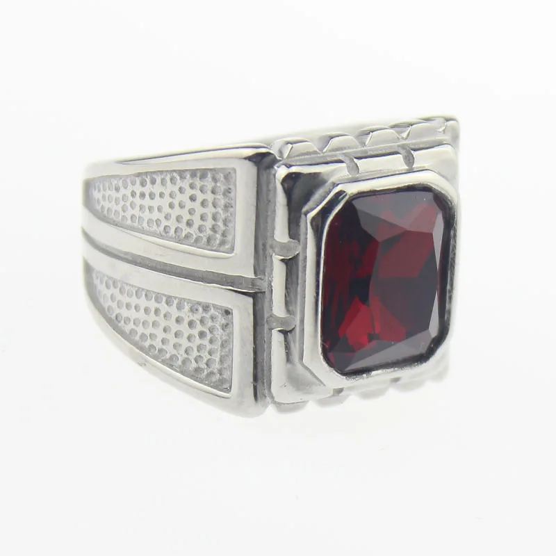 Gioielli Di Moda Con Anello A Fascia Incollata In Pietra Sintetica In Acciaio Inossidabile 316L Color Argento Freddo Da Uomo - Foto 2