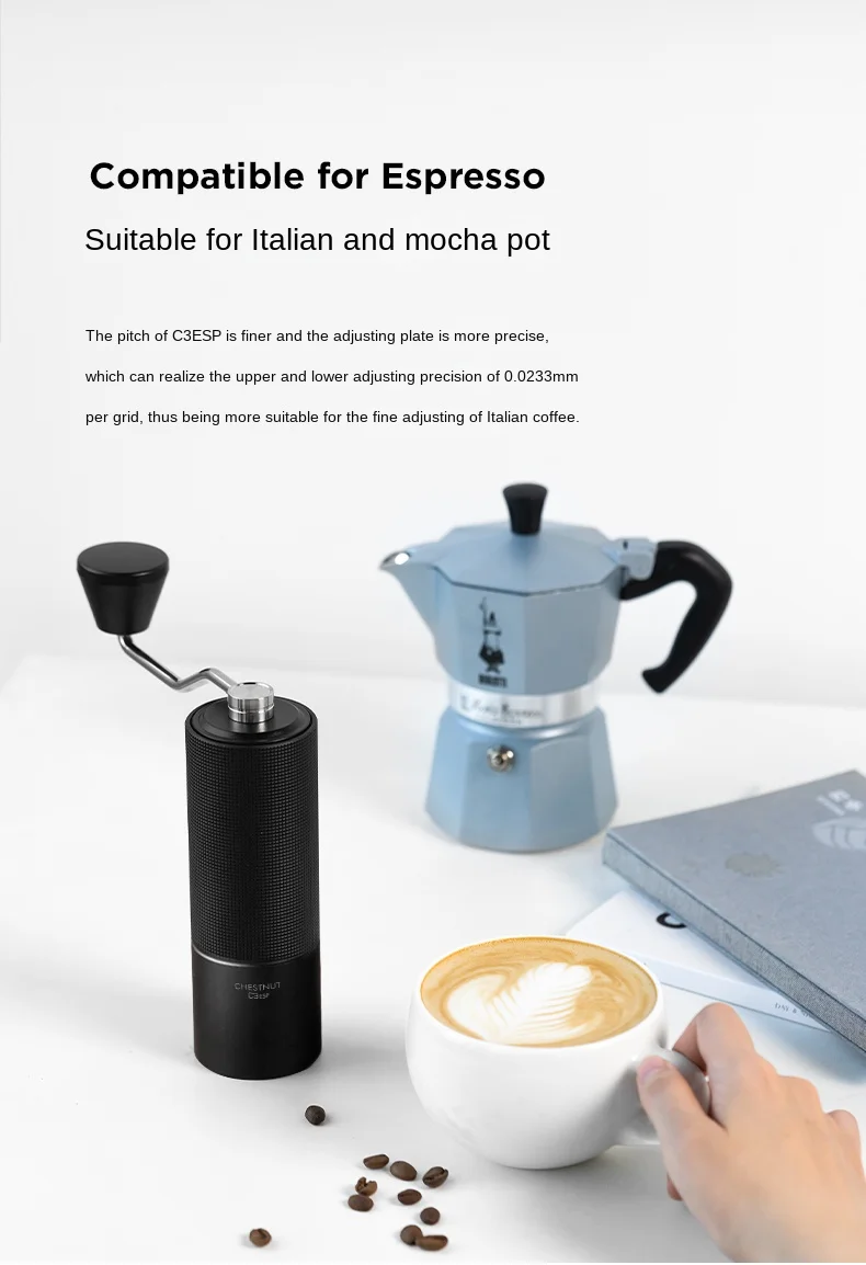 Sd357567c3d3d46fa9877db0abc2767920 TIMEMORE Chestnut C2 C3 Manual Coffee Grinder S2C Burr Inside High Quality Portable Hand Grinder with Dual Bearing Positioning