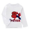New Spring Autumn MARVEL Spiderman Birthday Boy Long Sleeve T-Shirt 3 4 5 6 7 8 9 Spiderman Customized Name Birthday Kid Clothes 5
