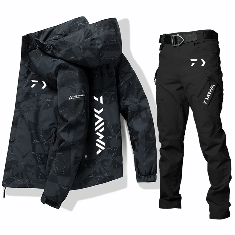 

Brand Fishing Clothing Men Waterproof Camouflage Military Jacket Fishing Hiking Outdoor Rain Coat Breathable Fishing Suits