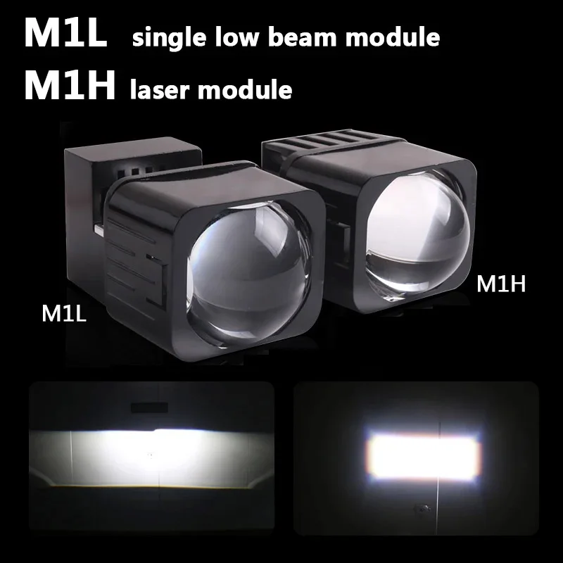

2PCS 1.5'' Bi LED Projector High Low Beam LED Matrix Lights Square Mini Lenses Devil Eyes For Headlights Retrofit Fog Lights