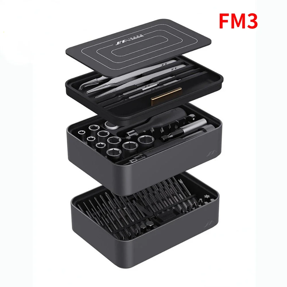 

JIMIHOME FM3 100 in 1 Screwdriver Kit Magnetic Bits Tweezers Extension Rod Ratchet Sleeve Wrench Tools Screwdriver Set